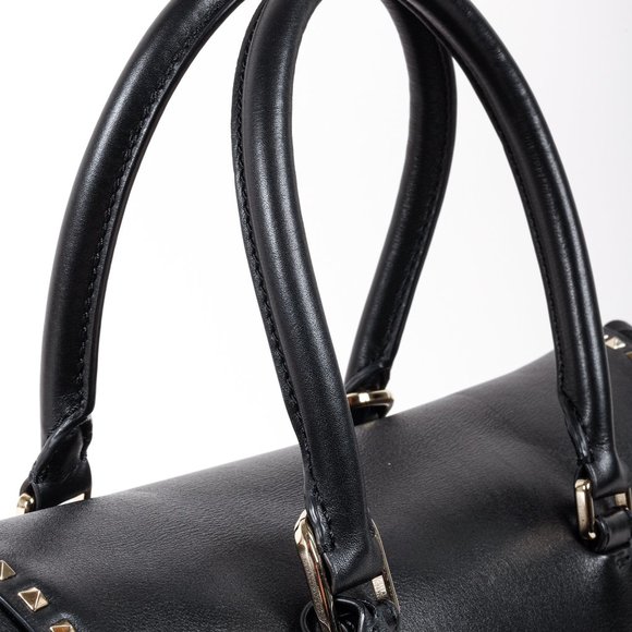 Valentino Black Demilune Rockstud Flap Satchel - Picture 8 of 16